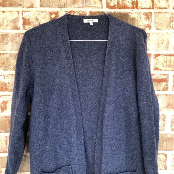 Madewell Kent Cardigan Alpaca Wool SOFT Navy Blue Sweater XS - Picture 8 of 16